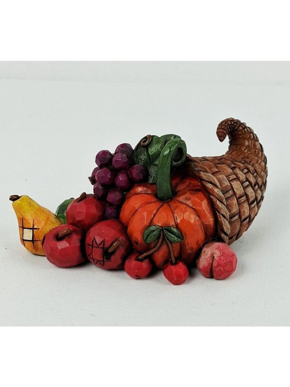 Jim Shore Resin Mini Horn of Plenty Cornucopia Figurine Vibrant Fall Colors
